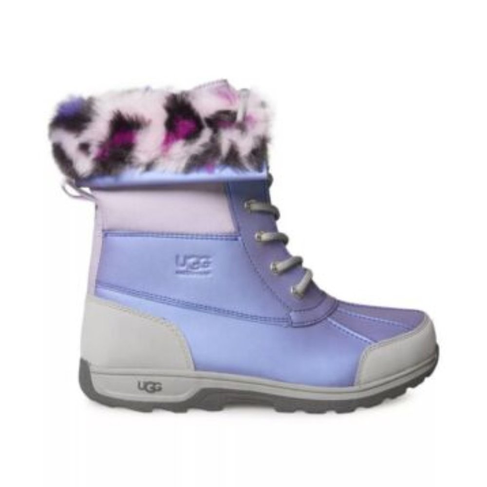 NEW UGG Butte II Leopard Fairytale Leather Boots Kids UGGS size 3